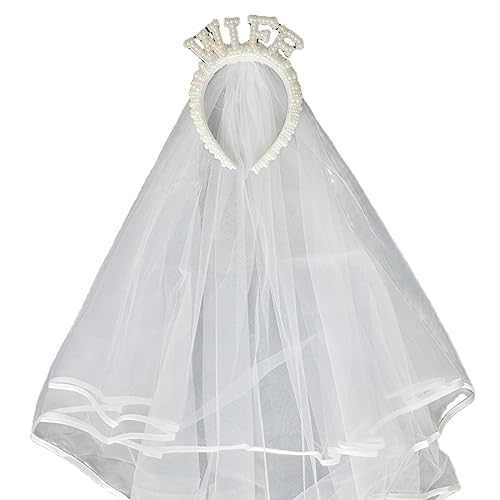 Perlen-Hochzeitsschleier-Stirnband for Mädchen und Frauen – Braut-Haarreif mit Schleier for Hochzeiten, Junggesellinnenabschiede, Brautpartys – Elegantes Haar-Accessoire mit Perlenverzierung Perlen-Hochzeitsschleier-Stirnband for Mädchen und Frauen – Braut-Haarreif mit Schleier for Hochzeiten, Junggesellinnenabschiede, Brautpartys – Elegantes Haar-Accessoire mit Perlenverzierung von TLTLT