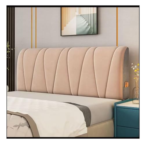 TLTLT Kopfteilbezüge, Kopfteil-Schonbezug for Twin-Queen-Full-California-King-Size-Betten, Bettkopfteil-Bezugsschutz, gepolsterter Samt, staubdicht, dehnbar, einfarbig, gesteppt(Khaki,150x65cm) von TLTLT