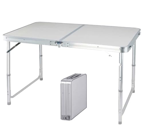 TLTLT Tragbarer 2-Fuß-Klapptisch 60 x 45 cm, Camping-Picknicktisch aus Aluminium mit Einstellbarer Höhe (26/56 cm) for Garten, Party, Außenbereich(120cm) von TLTLT