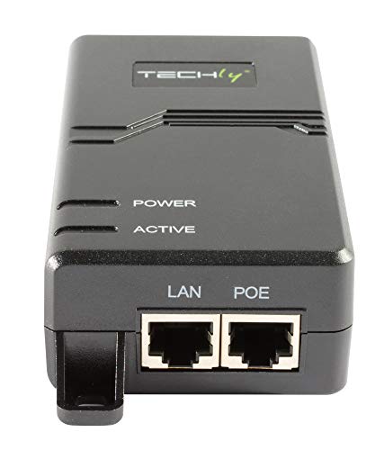 Techly High Power PoE+ Injector Injektor 1 x 30 W IEEE 802.3at/af (PoE+/PoE) 10/100/1000 - Power Over Ethernet schwarz von Techly