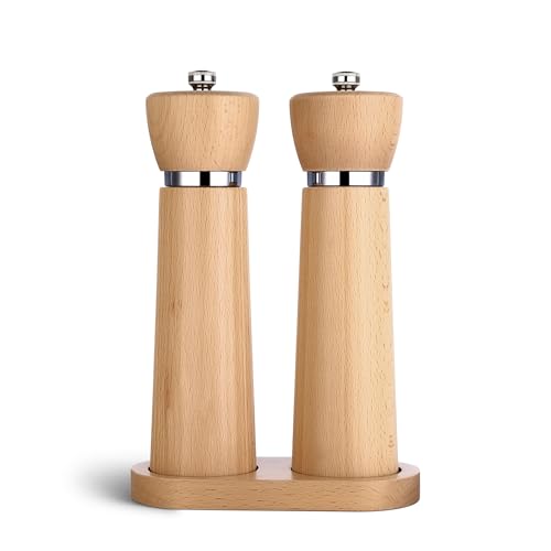 TLYSXPRO Salz und Pfeffermühle Holz Set – Nachfüllbare Pfeffer und Salzmühle mit einstellbarem Keramikmahlwerk – Manuelle Pfeffermühle aus Buchenholz – Höhe 21 cm TLYSXPRO Salz und Pfeffermühle Holz Set – Nachfüllbare Pfeffer und Salzmühle mit einstellbarem Keramikmahlwerk – Manuelle Pfeffermühle aus Buchenholz – Höhe 21 cm von TLYSXPRO