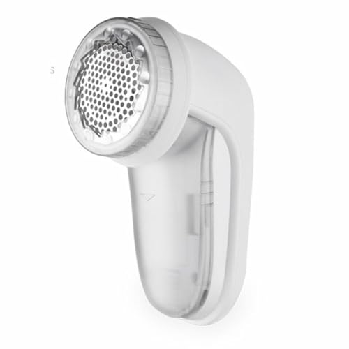 TM Electron TMLR801 Elektrischer Fusselentferner, kompakt, auf Batterien (2 x AAA), 3 Rasierstufen, 2 Geschwindigkeiten, ergonomisches Design, Tank und Adapter zum Heben von Flusen von TM Electron