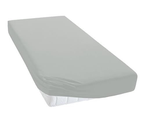 TM MAXX Jersey Spannbettlaken für Baby und Kinder mit Öko-Tex Standard (Silber 024, 90x200) Matratzenhöhe bis 30 cm, Spannbetttuch aus 100% Baumwolle von TM Maxx