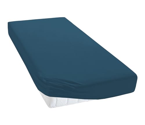 TM MAXX Jersey Spannbettlaken für Baby und Kinder mit Öko-Tex Standard (Marine 026, 200x200) Matratzenhöhe bis 30 cm, Spannbetttuch aus 100% Baumwolle von TM Maxx