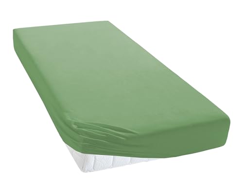 TM MAXX Jersey Spannbettlaken für Baby und Kinder mit Öko-Tex Standard (Schilf 033, 140x200) Matratzenhöhe bis 30 cm, Spannbetttuch aus 100% Baumwolle von TM Maxx