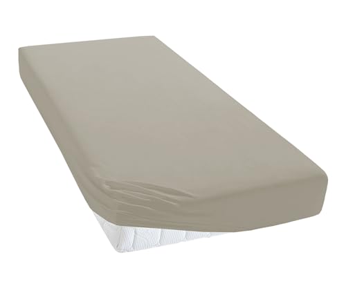 TM MAXX Jersey Spannbettlaken für Baby und Kinder mit Öko-Tex Standard (Taupe 042, 120x200) Matratzenhöhe bis 30 cm, Spannbetttuch aus 100% Baumwolle von TM Maxx