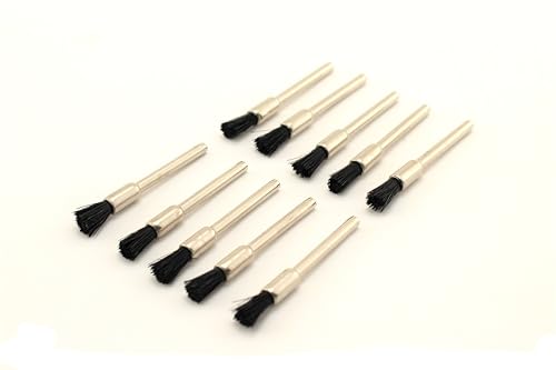 TMAX 10 Stück Nylonborsten 1/4 Zoll Stift Drahtbürste #405 mit 1/8 Zoll Schaft für Dremel und andere Drehwerkzeuge von TMAX