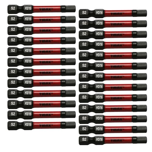 TMAX 25 Stück H3/16 Zoll Schwarz Impact Torsion Schraubendreher Einsatz Bit Set Sechskantkopf Inbusschlüssel, 1/4 Zoll Sechskantschaft S2 Stahl, CNC gefräste Spitzen, 5,1 cm lang mit Aufbewahrungsbox TMAX 25 Stück H3/16 Zoll Schwarz Impact Torsion Schraubendreher Einsatz Bit Set Sechskantkopf Inbusschlüssel, 1/4 Zoll Sechskantschaft S2 Stahl, CNC gefräste Spitzen, 5,1 cm lang mit Aufbewahrungsbox von TMAX
