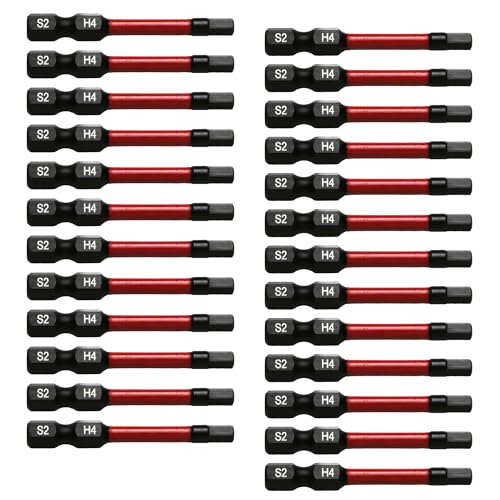TMAX 25 Stück H4 H-4 mm schwarz Impact Torsion Schraubendreher Einsatz Bit Set Sechskantkopf Inbusschlüssel, 1/4 Zoll Sechskantschaft S2 Stahl, CNC-gefräste Spitzen, 5,1 cm lang mit Aufbewahrungsbox TMAX 25 Stück H4 H-4 mm schwarz Impact Torsion Schraubendreher Einsatz Bit Set Sechskantkopf Inbusschlüssel, 1/4 Zoll Sechskantschaft S2 Stahl, CNC-gefräste Spitzen, 5,1 cm lang mit Aufbewahrungsbox von TMAX