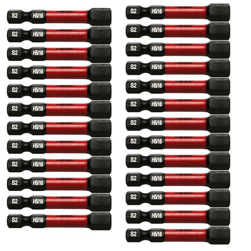 TMAX 25 Stück H5/16 Zoll Schwarz Impact Torsion Schraubendreher Einsatz Bit Set Sechskantkopf Inbusschlüssel, 1/4 Zoll Sechskantschaft S2 Stahl, CNC gefräste Spitzen, 5 Zoll lang mit Aufbewahrungsbox TMAX 25 Stück H5/16 Zoll Schwarz Impact Torsion Schraubendreher Einsatz Bit Set Sechskantkopf Inbusschlüssel, 1/4 Zoll Sechskantschaft S2 Stahl, CNC gefräste Spitzen, 5 Zoll lang mit Aufbewahrungsbox von TMAX