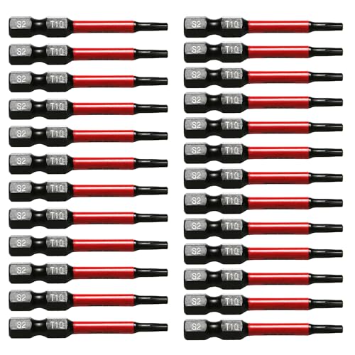 TMAX 25 Stück T10 Schwarz Impact Torsion Schraubendreher Einsatz Bit Torx Star 6 Punkt T-10, 2 Zoll lang mit 1/4 Zoll Sechskantschaft S2 Stahl, CNC gefräste Spitzen mit Aufbewahrungsbox TMAX 25 Stück T10 Schwarz Impact Torsion Schraubendreher Einsatz Bit Torx Star 6 Punkt T-10, 2 Zoll lang mit 1/4 Zoll Sechskantschaft S2 Stahl, CNC gefräste Spitzen mit Aufbewahrungsbox von TMAX