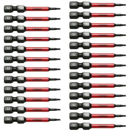 TMAX 25 Stück T6 Schwarz Impact Torsion Schraubendreher Einsatz Bit Torx Star 6 Punkt T-6, 2 Zoll lang mit 1/4 Zoll Sechskantschaft S2 Stahl, CNC gefräste Spitzen mit Aufbewahrungsbox TMAX 25 Stück T6 Schwarz Impact Torsion Schraubendreher Einsatz Bit Torx Star 6 Punkt T-6, 2 Zoll lang mit 1/4 Zoll Sechskantschaft S2 Stahl, CNC gefräste Spitzen mit Aufbewahrungsbox von TMAX