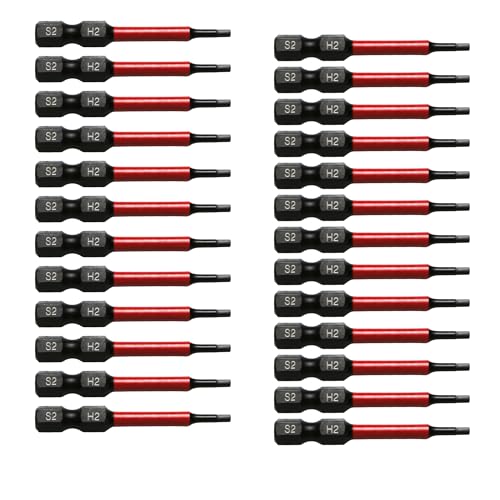 TMAX 25-teiliges H2 H-2 mm schwarzes Schlag-Torsions-Schraubendrehereinsatz-Set, Sechskantkopf-Inbusschlüssel, 1/4-Zoll-Sechskantschaft, S2-Stahl, CNC-gefräste Spitzen, 5,1 cm lang mit TMAX 25-teiliges H2 H-2 mm schwarzes Schlag-Torsions-Schraubendrehereinsatz-Set, Sechskantkopf-Inbusschlüssel, 1/4-Zoll-Sechskantschaft, S2-Stahl, CNC-gefräste Spitzen, 5,1 cm lang mit von TMAX