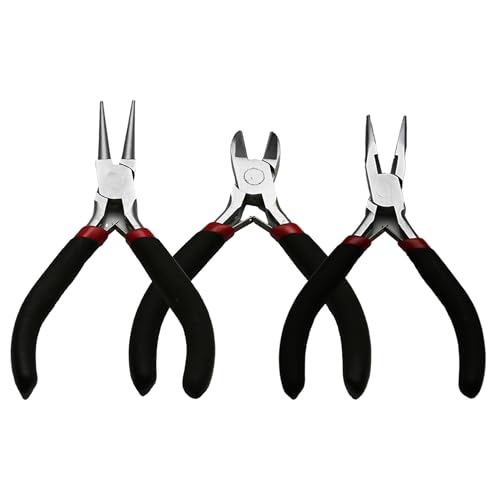 TMAX 3-teiliges Multifunktions-Zangenwerkzeug-Set für elektronische Reparatur und Schmuckherstellung: Nadelnase, runde Nase, Drahtschneider-Set von TMAX