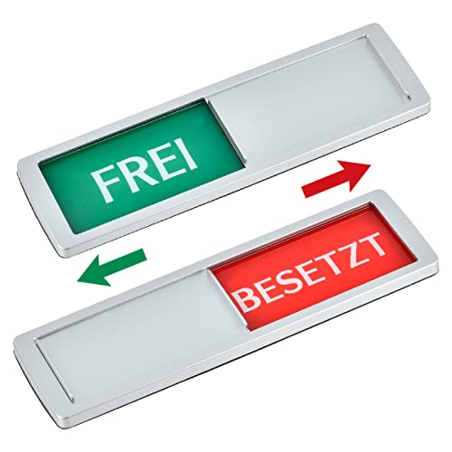 TMBMLPP FREI - BESETZT Schild, Frei Besetzt Zeichen mit Schieber, Frei Besetzt Schiebeschilder, Besetzt Zeichen Toilette, für Wartezimmer Besprechungsräume Raumstatus Raumschild, Silver, 17.8 x 5.2cm TMBMLPP FREI - BESETZT Schild, Frei Besetzt Zeichen mit Schieber, Frei Besetzt Schiebeschilder, Besetzt Zeichen Toilette, für Wartezimmer Besprechungsräume Raumstatus Raumschild, Silver, 17.8 x 5.2cm von TMBMLPP