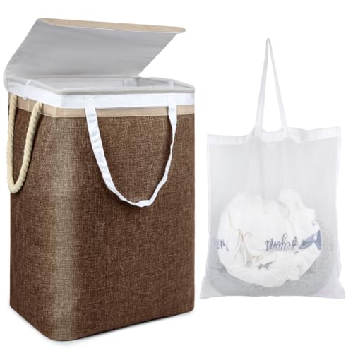 Wäschesammler Mit Deckel - Großer Wäschekorb Schmal für Kinderzimmer, Wäscheschrank, Wäschebox, Wäschetruhe, Wäschetonne, Wäschesortierer, Schmutzwäschebehälter (Kaffee) Wäschesammler Mit Deckel - Großer Wäschekorb Schmal für Kinderzimmer, Wäscheschrank, Wäschebox, Wäschetruhe, Wäschetonne, Wäschesortierer, Schmutzwäschebehälter (Kaffee) von TMBMLPP