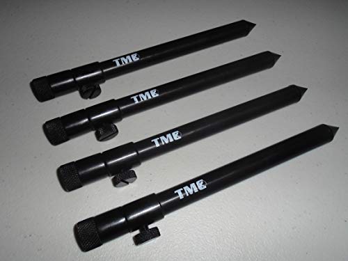 TMC 4 x Aluminium Bank Sticks 20-35 cm Rutenauflage, Buzz Bar, Alarmanlage, Angeln, 16 mm Durchmesser von TMC