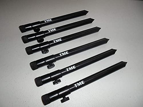 TMC 6 x Aluminium Bank Sticks 20-35 cm Rutenauflage, Buzz Bar, Alarmanlage, Angeln, 16 mm Durchmesser von TMC