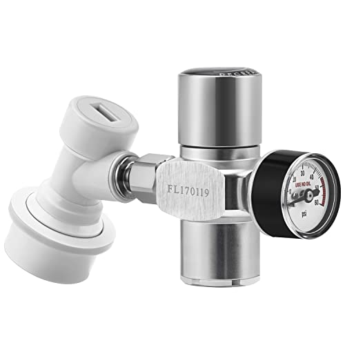 TMCRAFT Keg Charger Regulator, Upgraded 0-60PSI Pressurized Beer Mini Keg Regulator with 3/8" Thread and Gas Ball Lock Quick Disconnect Set for Homebrew Keg TMCRAFT Keg Charger Regulator, Upgraded 0-60PSI Pressurized Beer Mini Keg Regulator with 3/8" Thread and Gas Ball Lock Quick Disconnect Set for Homebrew Keg von TMCRAFT