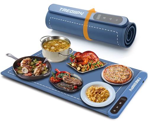 Warmhalteplatte SpeisenwäRmer,Silikon WarmhaltebehäLter Essen Mit Einstellbarer Temperatur,Aufrollbar 6 Stunden Timer Speise WäRmerr,Essen Schnelle Heizung Für Home Buffets Restaurants House Partys von TMEOIIPY