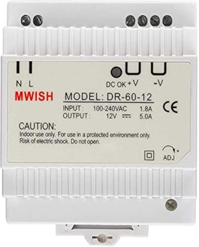 TMEZON DR-60-12 Transformator Netzteil Elektrisch DIN 100-240VAC / 1.8A 12V / 5.0A Netzteil Professioneller Gebrauch von TMEZON