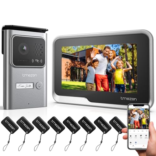 TMEZON WLAN IP Video Türsprechanlage,1080P Türsprechanlage mit Kamera,7''IP Touchscreen,Gegensprechanlage mit Türöffner,APP/Swipe Card Unlock,Aufnahme und Wiedergabe,Bewegungsmeldung,2-Draht Technik TMEZON WLAN IP Video Türsprechanlage,1080P Türsprechanlage mit Kamera,7''IP Touchscreen,Gegensprechanlage mit Türöffner,APP/Swipe Card Unlock,Aufnahme und Wiedergabe,Bewegungsmeldung,2-Draht Technik von TMEZON