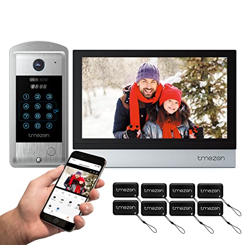 TMEZON WLAN Video Türsprechanlage Gegensprechanlage System,10 Zoll IP Touchscreen Monitor,1080P türklingel mit Kamera, 4 in 1 Entsperren,TuyaSmart App,Snapshot/Aufnahme,Nachtsicht von TMEZON