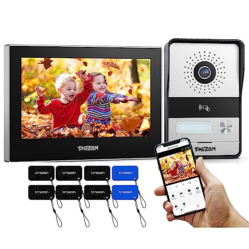 TMEZON WLAN Video Türsprechanlage Gegensprechanlage mit türöffner, 1080P Türsprechanlage mit Kamera,HD 7''IP Touchscreen,2 Draht Technik, APP/Swipe Card Unlock,Live-Ansicht und Kommunikation via App von TMEZON