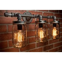 Einmachglas Leuchte - Industrielle Licht Rustikale Vanity Light Steampunk Wandleuchte Kostenloser Versand von TMGDZN