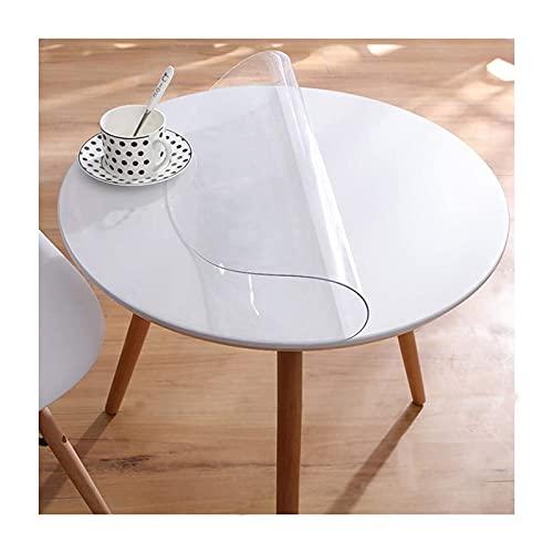 TMGJ Tischdecke Transparent Rund PVC Tischschutz Abwaschbar Wasserdicht Glasklar Folie Tischfolie Schutzfolie,UnterstüTzung Der Anpassung,Kann FüR Restaurantgarten Und Boden(1.5mm,110cm/43inch) von TMGJ