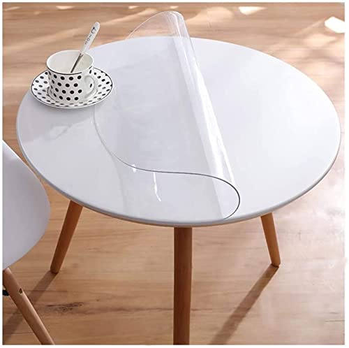 TMGJ Tischdecke Transparent Rund PVC Tischschutz Abwaschbar Wasserdicht Glasklar Folie Tischfolie Schutzfolie,UnterstüTzung Der Anpassung,Kann FüR Restaurantgarten Und Boden(1.5mm,60cm/24inch) von TMGJShd