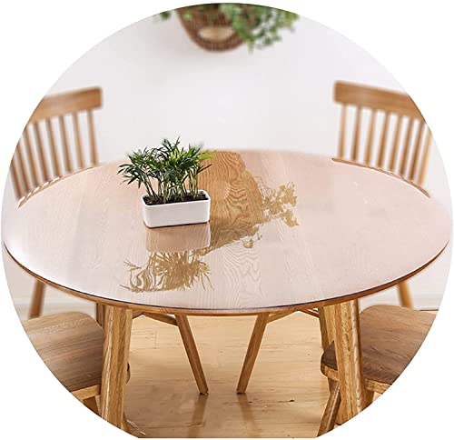 TMGJ Tischdecke Transparent Rund PVC Tischschutz Abwaschbar Wasserdicht Glasklar Folie Tischfolie Schutzfolie,UnterstüTzung Der Anpassung,Kann FüR Restaurantgarten Und Boden(1mm,80cm/32inch) von TMGJShd