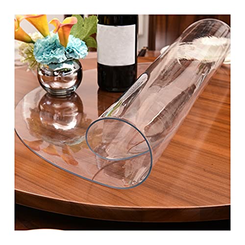 TMGJ Tischdecke Transparent Rund PVC Tischschutz Abwaschbar Wasserdicht Glasklar Folie Tischfolie Schutzfolie,UnterstüTzung Der Anpassung,Kann FüR Restaurantgarten Und Boden(3mm,110cm/43inch) von TMGJ