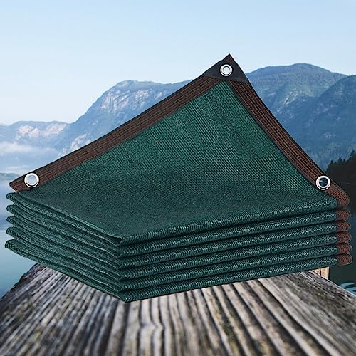 Sonnensegel Shade Sails Uv Schutz Sichtschutz Schattiernetz 80% - 90% Prozent Shading Rate, Winddichtes Sonnenschutz-WäRmeisolations-Garten-Schattennetz. (Dunkelgrün / 1 * 4m / 3.3ft*16.4ft) von TMGJShd