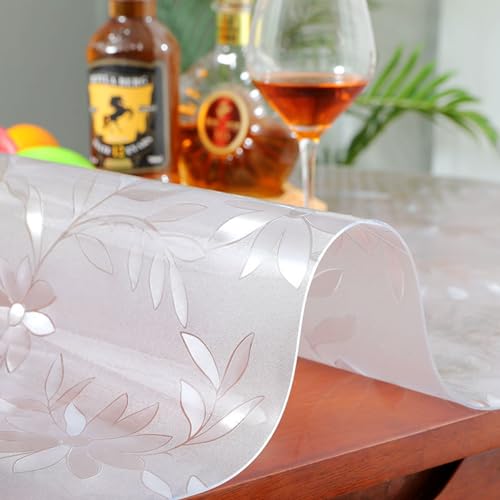 TMGJShd Tischschutz Parfümfreie PVC-Tischdecke, Abwaschbar Wasserdicht Heimgebrauch Als Schutzhülle Geeignet Für Esstische, Anpassbare Größen und Formen. (Blume, 2mm - 35 x 35 cm Rechteck) von TMGJShd