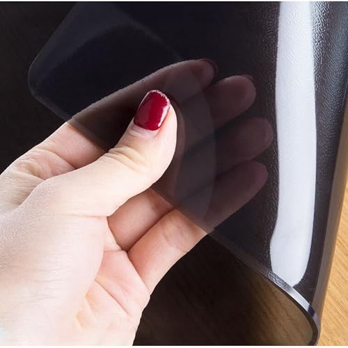 TMGJShd Tischschutz Parfümfreie PVC-Tischdecke, Abwaschbar Wasserdicht Heimgebrauch Als Schutzhülle Geeignet Für Esstische, Anpassbare Größen und Formen. (Schwarz, 2mm - 45 x 110 cm Rechteck) von TMGJShd