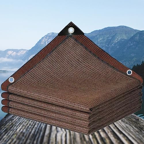 UV Schutz Sichtschutz Schattiernetz Sonnensegel, 80% - 90% Prozent Shading Rate ReißFest WäRmeisoliert Atmungsaktiv, FüR Pergola Outdoor GewäChshaus Balkon. (Braun / 1 * 2m / 3.3ft*6.6ft) von TMGJShd