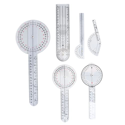 6-teiliges Multifunktionales 8-10-Zoll-medizinisches Goniometer-Set für Den Heimgebrauch, Physiotherapeuten und Studenten, Medizinisches 360-Grad-Goniometer-Lineal, Wirbelsäulen-Digital-Winkel-Goniome von TMISHION