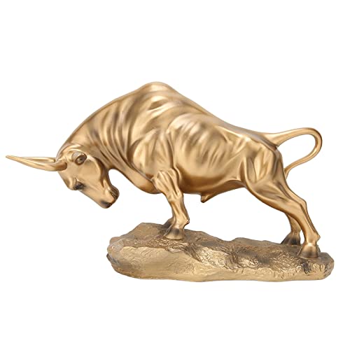 Stier-Skulptur-Dekoration, Gold, Moderne Kunst, Schmuckhalter, Tierstatuen, Schreibtisch, Tisch, Heimdekoration, Abstrakte Skulpturen, Harz, Stier-Statuen, Glückliche Feng-Shui-Ochsen-Figur, Geschenke von TMISHION