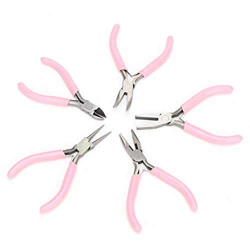 Zangensatz für Handarbeit, Mini-Zange aus pinkfarbenem Metall 4-in-Kit Cutter Craft Jewelry Craft Tool Inklusive Drahtschneider Spitzzange Spitzzange Seitenschneider Zangensatz für Handarbeit, Mini-Zange aus pinkfarbenem Metall 4-in-Kit Cutter Craft Jewelry Craft Tool Inklusive Drahtschneider Spitzzange Spitzzange Seitenschneider von Homry
