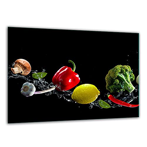 TMK, Schneidebrett glas 30x22 mit motiv Gemüse Schneideplatte, Herdabdeckplatte deko glas von TMK ArtDeko