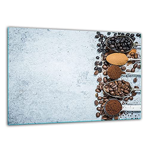 TMK, Schneidebrett glas 30x22 mit motiv Kaffee Schneideplatte, Herdabdeckplatte deko glas von TMK ArtDeko