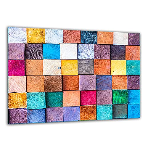 TMK, Schneidebrett glas 30x22 mit motiv Mosaik Bunt Schneideplatte, Herdabdeckplatte deko glas von TMK ArtDeko