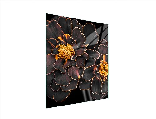 TMK ArtDeko Herdabdeckplatte 45x52 Einteilig Glas Induktion Herdschutz Spritzschutz Glasplatte Deko Schneidebrett, Blumen von TMK ArtDeko