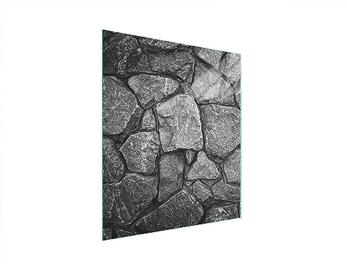 TMK ArtDeko Herdabdeckplatte 45x52 Einteilig Glas Induktion Herdschutz Spritzschutz Glasplatte Deko Schneidebrett, Steine von TMK ArtDeko