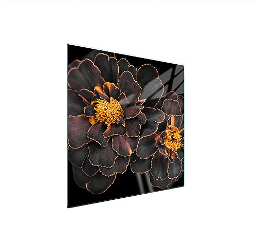 TMK ArtDeko Herdabdeckplatte 50x52 Einteilig Glas Induktion Herdschutz Spritzschutz Glasplatte Deko Schneidebrett, Blumen von TMK ArtDeko