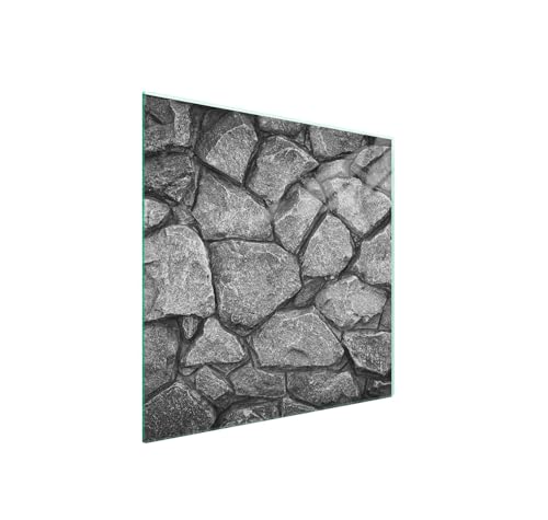 TMK ArtDeko Herdabdeckplatte 50x52 Einteilig Glas Induktion Herdschutz Spritzschutz Glasplatte Deko Schneidebrett, Steine von TMK ArtDeko