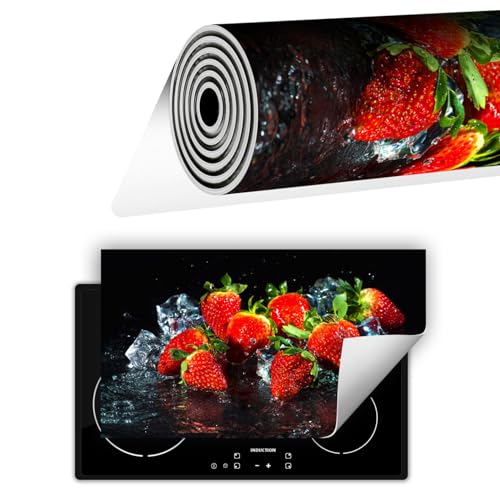 TMK ArtDeko Herdabdeckplatte Ceranfeld abdeckung Aufrollbare Matte für Induktion 1-teilig 90x52 cm, Schwarz Erdbeeren TMK ArtDeko Herdabdeckplatte Ceranfeld abdeckung Aufrollbare Matte für Induktion 1-teilig 90x52 cm, Schwarz Erdbeeren von TMK ArtDeko