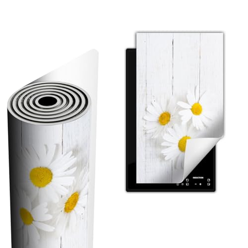TMK ArtDeko Herdabdeckplatte Ceranfeld abdeckung Aufrollbare Matte für Induktion Einteilig 30x52 cm, Blumen Holz von TMK ArtDeko