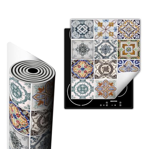 TMK ArtDeko Herdabdeckplatte Einteilig Kochfeld Abdeckung Induktionskochfeld Ceranfeld Abdeckplatte Küche Anti Rutsch Matte Herdabdeckung Aufrollbar 45x52 cm, Mosaik von TMK ArtDeko